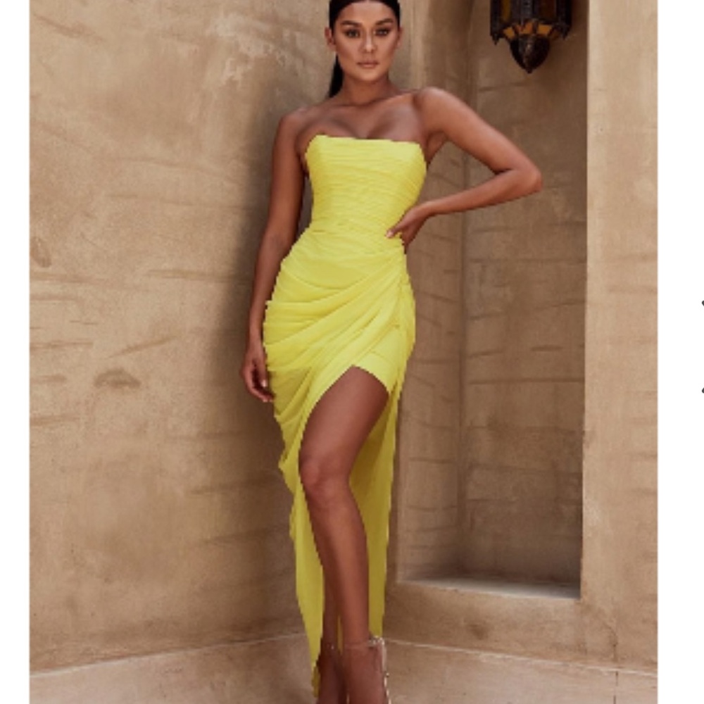 House of cb - Elegant Yellow Strapless Dress